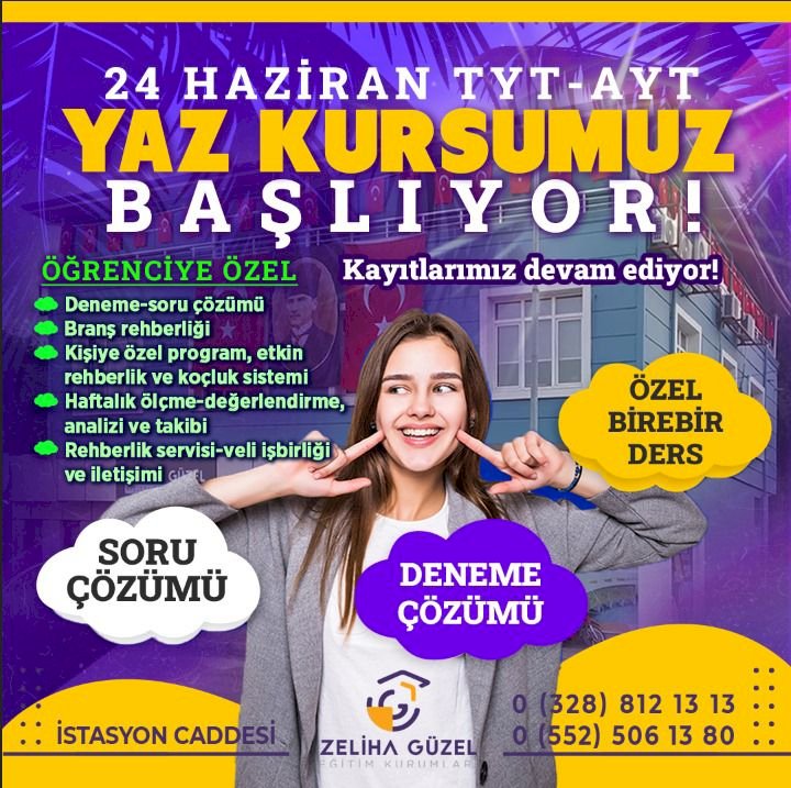 24 Haziran TYT-AYT Yaz Kursumuz Başlıyor